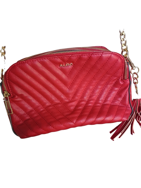 Aldo Handbags - Aldo Red Quilted Double Zipper Crossbody Bag